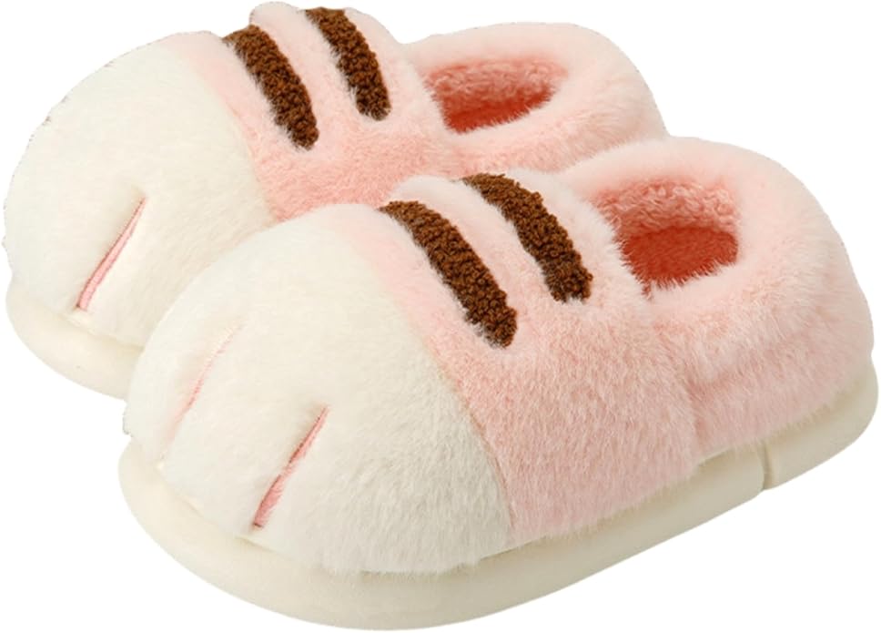 Keith & Martha Soft-Stitched Cat Paw Slippers